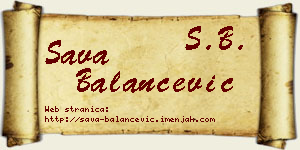 Sava Balančević vizit kartica